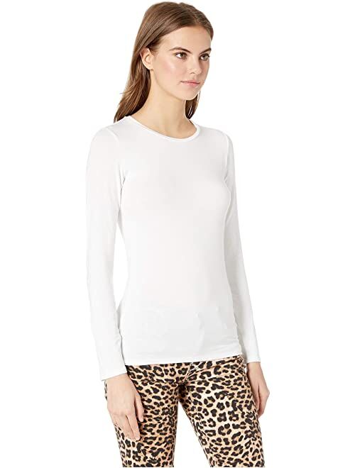 Majestic Filatures Soft Touch Flat-Edge Long Sleeve Crew Neck Top