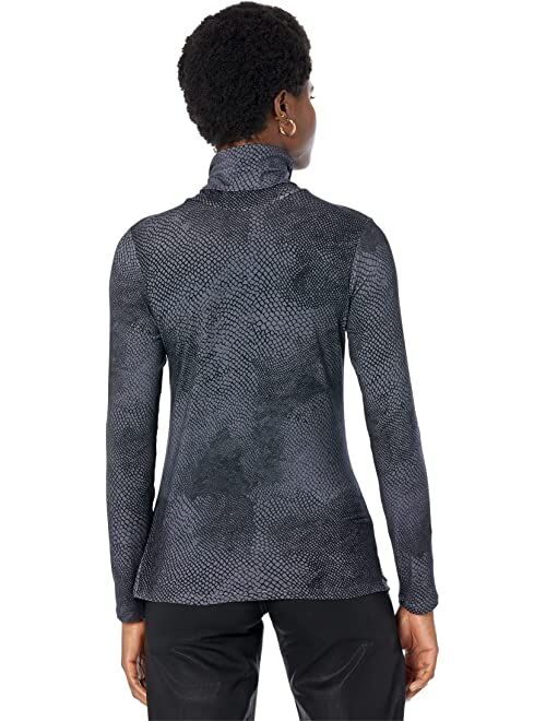 Majestic Filatures Soft Touch Python Print Long Sleeve Turtleneck