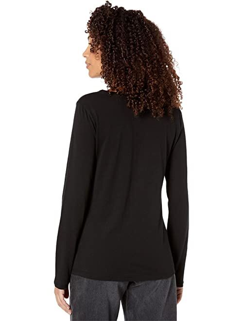 Majestic Filatures Cotton Cashmere Rolled Edge Long Sleeve V-Neck