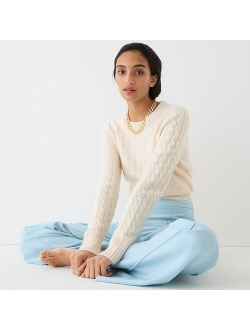 Cashmere cable-knit crewneck sweater