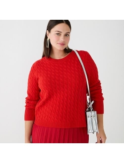 Cashmere cable-knit crewneck sweater