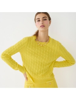 Cashmere cable-knit crewneck sweater