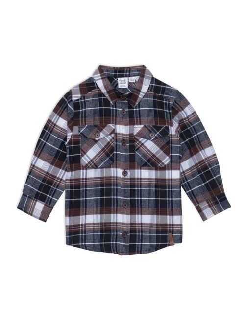 DEUX PAR DEUX Boy Plaid Shirt Brown And Black - Child