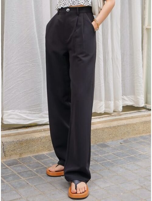 DAZY Plicated Wide Leg Tailored Pants