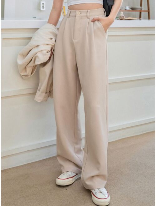 DAZY Plicated Wide Leg Tailored Pants