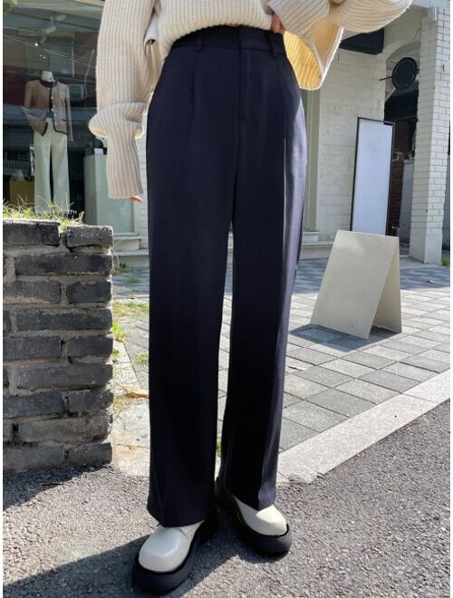 Buy Dazy High Waist Slant Pockets Suit Pants Online Topofstyle