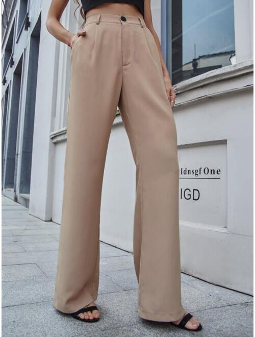 Dazy Fold Pleated Slant Pocket Pants