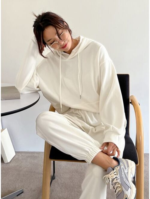 DAZY Drop Shoulder Drawstring Hoodie Sweatpants