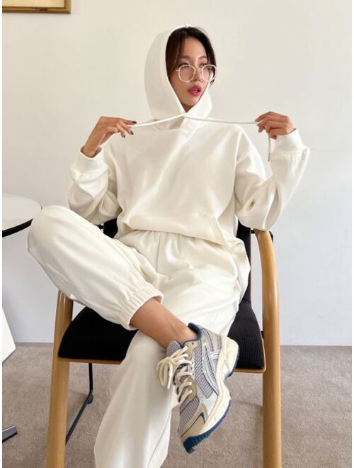 DAZY Drop Shoulder Drawstring Hoodie Sweatpants