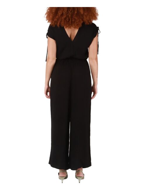 BLACK TAPE Women's V-Neck Wide-Leg Jumpsuit