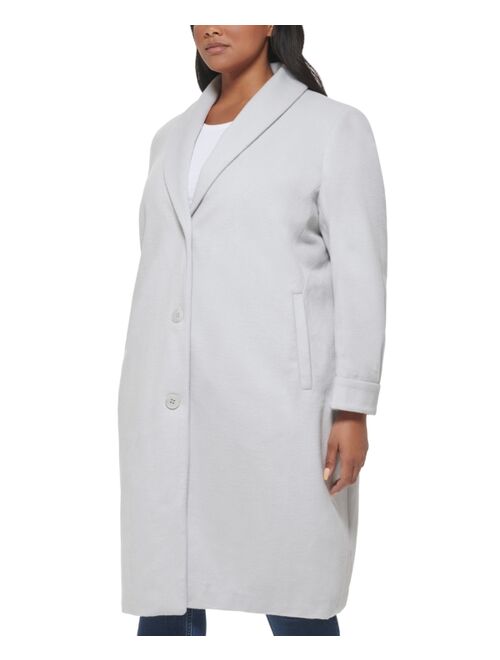 CALVIN KLEIN Women's Plus Size Shawl-Collar Walker Coat