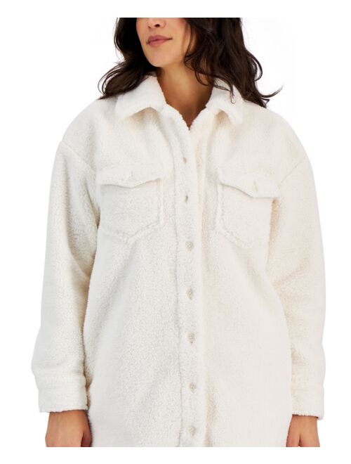STYLE & CO Women's Faux-Sherpa Shacket, Created for Macy's