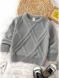 Toddler Boys Solid Textured Knit Sweater