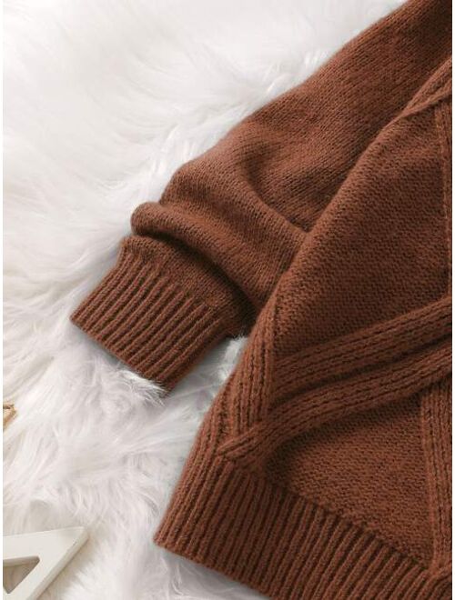 Shein Toddler Boys Solid Textured Knit Sweater