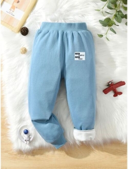 Toddler Boys Letter Graphic Thermal Sweatpants