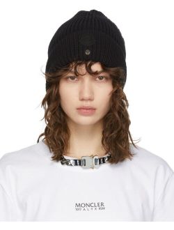 GENIUS 6 Moncler 1017 ALYX 9SM Black Knit Patch Beanie