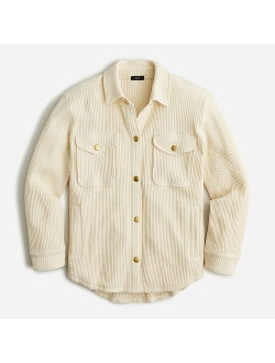 Waffle-knit shirt-jacket