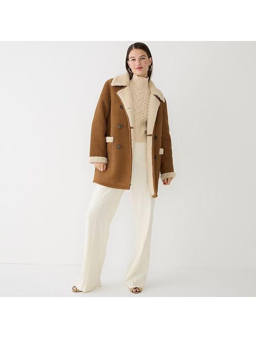 J.Crew Collection double-breasted shearling coat