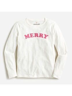 Girls' long-sleeve winter graphic T-shirt