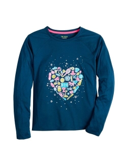 Girls 7-16 Tek Gear Long Sleeve Graphic Tee in Regular & Plus