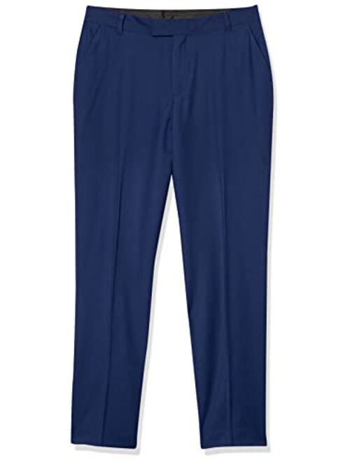 Calvin Klein Boys' Flat Bi-Stretch Dress Pant, Straight Leg Fit & Hemmed Bottom, Belt Loops & Functional Front Pockets