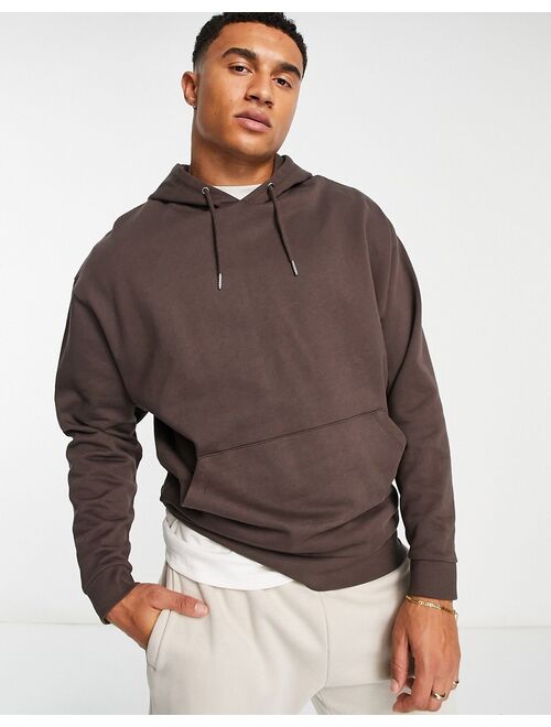 ASOS DESIGN oversized hoodie in dark brown