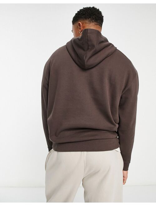 ASOS DESIGN oversized hoodie in dark brown