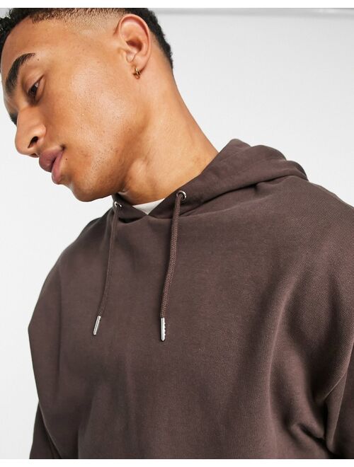 ASOS DESIGN oversized hoodie in dark brown