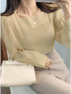 Square Neck Bishop Sleeve Blouse