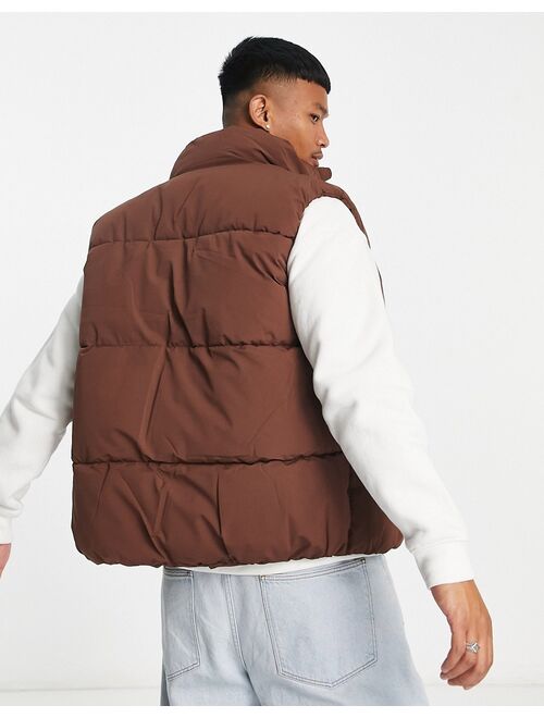 Bershka puffer vest in brown exclusive to ASOS