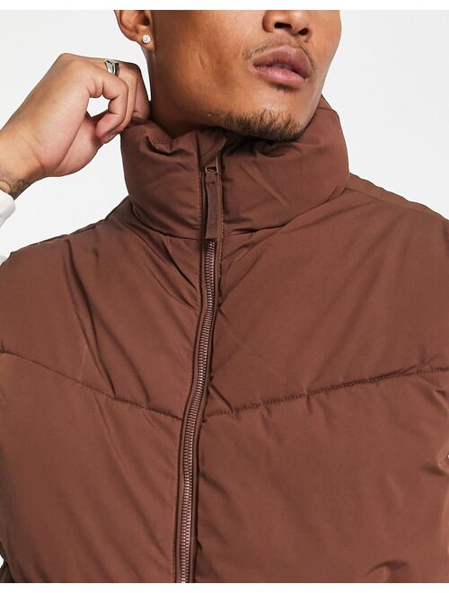 Bershka puffer vest in brown exclusive to ASOS