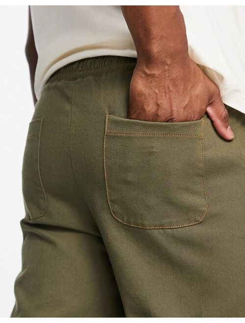 Reclaimed Vintage cropped relax pants in khaki