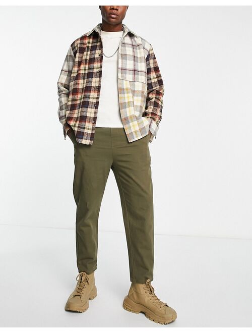 Reclaimed Vintage cropped relax pants in khaki