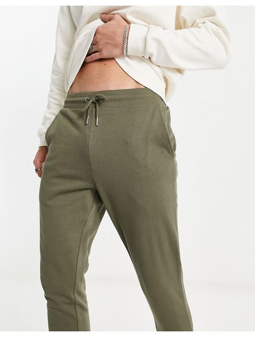 ASOS DESIGN skinny joggers in khaki