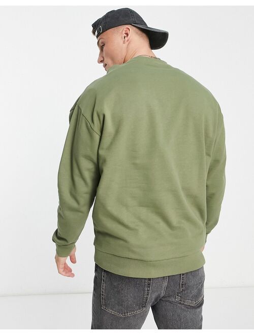 ASOS DESIGN oversized sweatshirt in khaki