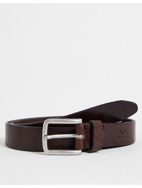 Jack & Jones leather belt in brown