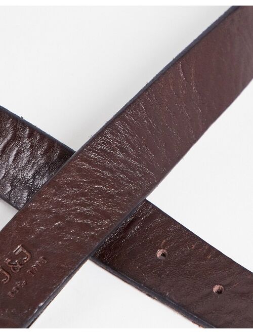 Jack & Jones leather belt in brown