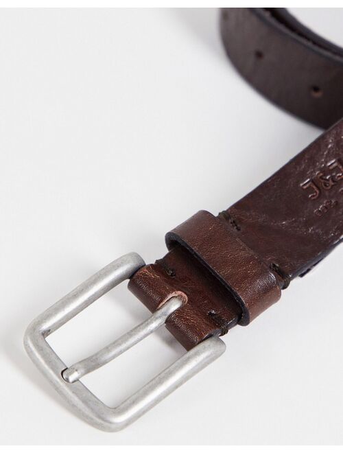 Jack & Jones leather belt in brown