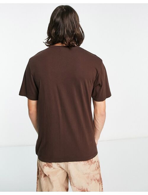 HUF good fortune T-shirt in brown