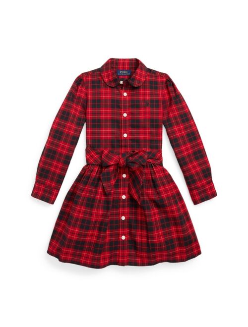 POLO RALPH LAUREN Big Girls Plaid Cotton Twill Shirtdress