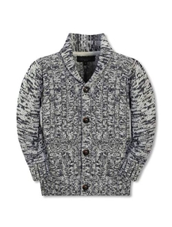 Boy's 100% Cotton Knitted Shawl Collar Cardigan Sweater