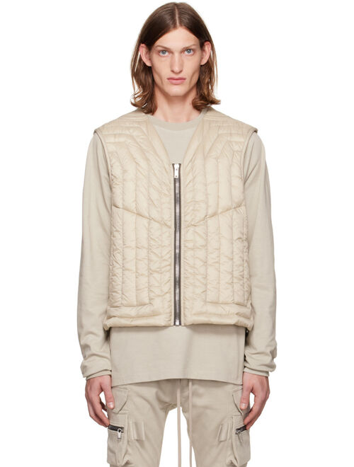 RICK OWENS Beige Down Cargo Vest