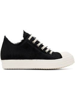 Black Fur Sneakers