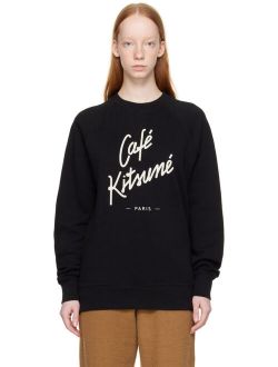 MAISON KITSUNE Black 'Cafe Kitsune' Sweatshirt