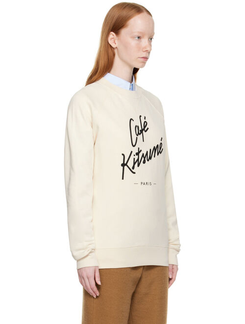 MAISON KITSUNE Beige 'Cafe Kitsune' Sweatshirt