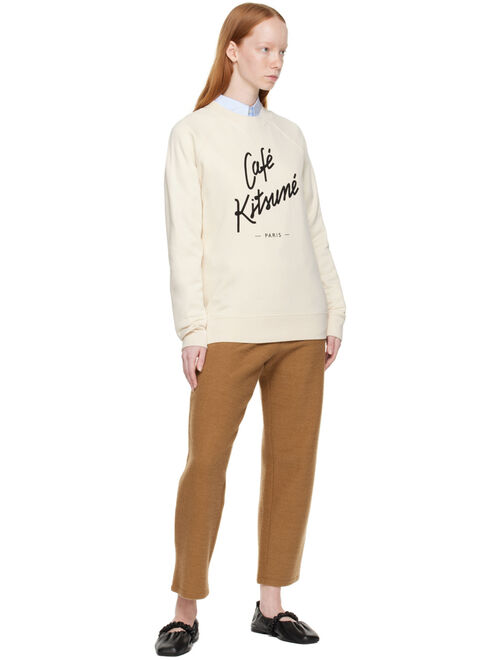 MAISON KITSUNE Beige 'Cafe Kitsune' Sweatshirt