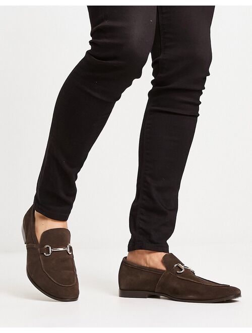 Office lemming bar loafers in brown suede