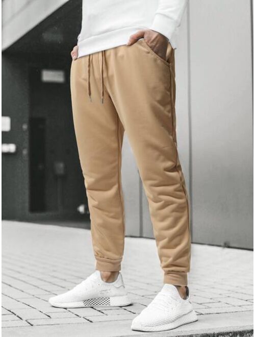 Shein Men Slant Pockets Drawstring Waist Sweatpants