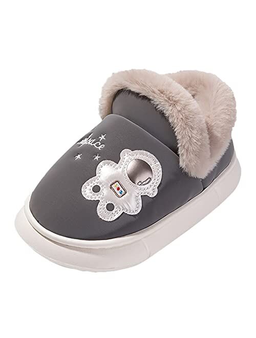 Generic Cotton Shoes Girls Boys Cartoon Home Slippers Warm House Slippers For Toddler Lined Winter Indoor Shoes 6M-5 Years