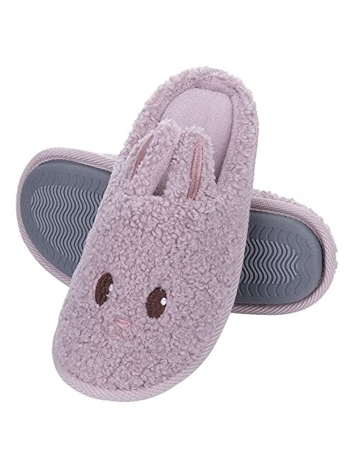 Beslip Cute Animal Slippers for Kids Girls Fox And Bunny House Slippers with Memory Foam Indoor Winter Home Slipper